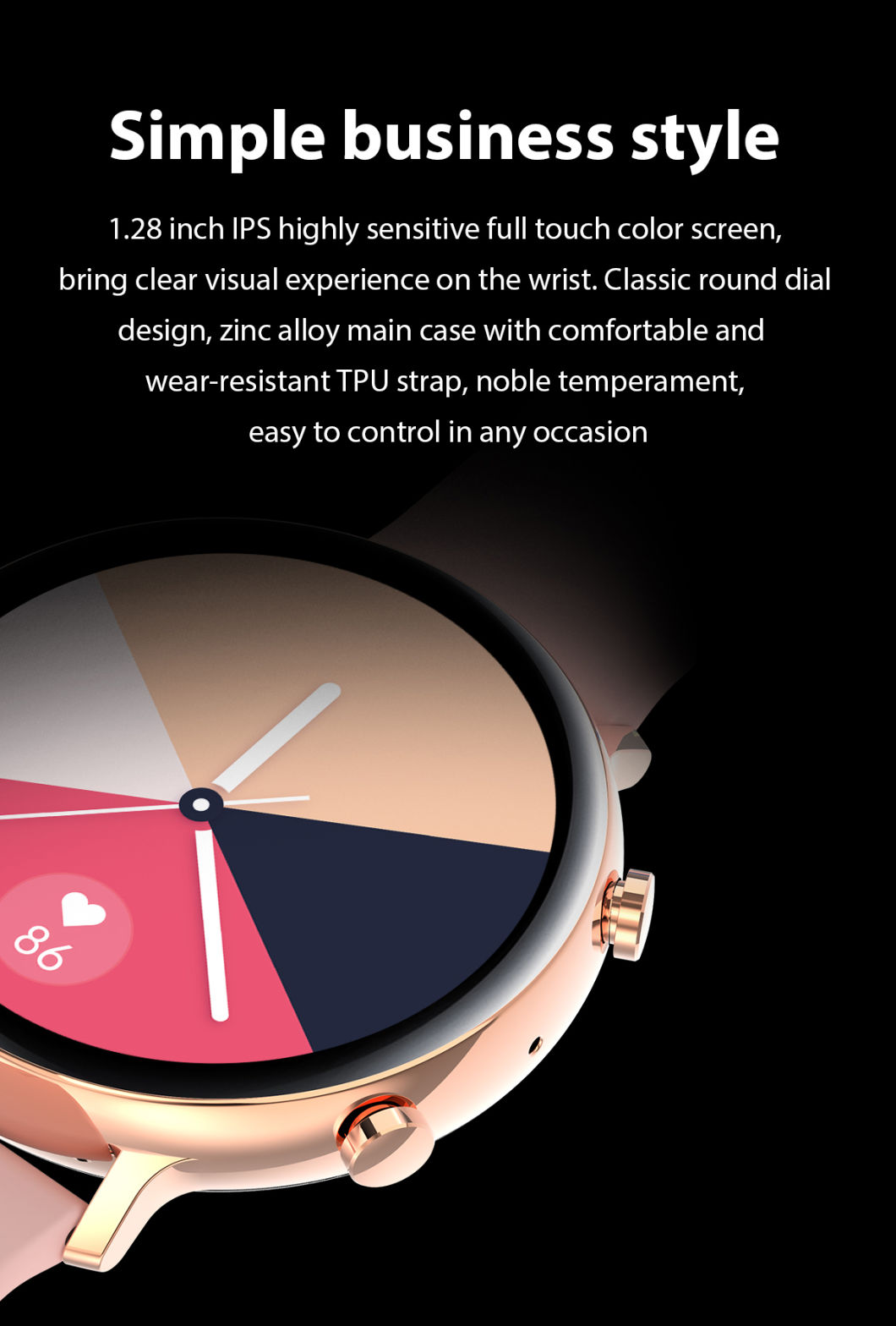 Remote Control Full Touch Screen Electronic Black Watch Gw53 Zinc Alloy Middle Frame Smartwatch for NFC
