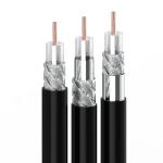 Black White Coaxial TV Cable CCA Braiding Polyvinyl Chloride Jacket