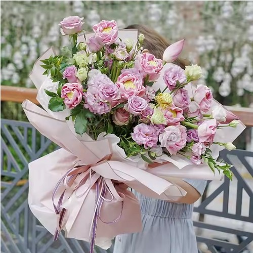 Colorful Waterproof Golden Edge Florist Wrapping Paper for Bouquet Packing 58*58cm