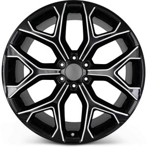 Wholesale 22 GMC Replica Snowflake Wheels Black Milled Rims Yukon Sierra Tahoe Silverado from china suppliers
