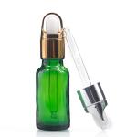Round ODM Green Essential Oil Bottles 20ml Dropper Bottles