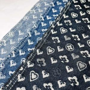 Wholesale OEM Blue Damask Jacquard Denim Fabric For Women Garment 9.5oz from china suppliers
