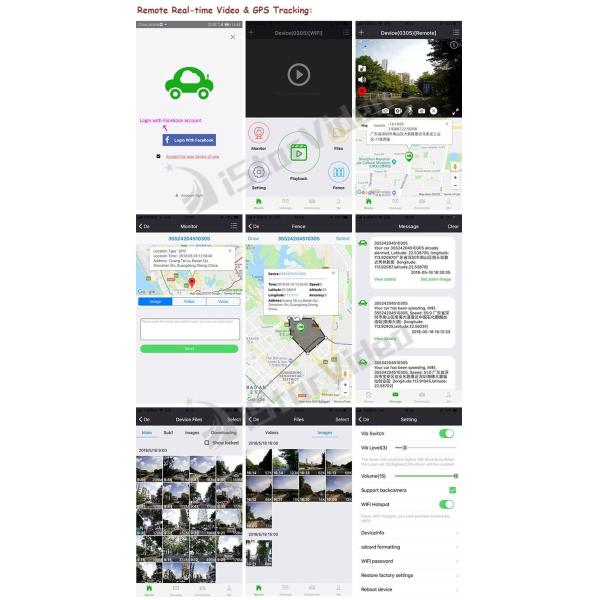 Live View 4G LTE Dash Cam 24h Remote Monitor With GPS Track 256GB SD