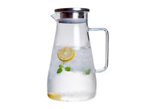 Wholesale 304 Stainless Steel Lid Clear Glass Water Pitcher , Hot Water Glass Pitcher from china suppliers