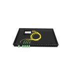 1 In 4 Out PLC Fiber Optic Splitter ABS Box 1x4 1U 19" Pigtail Length Customized