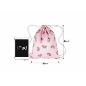 Wholesale Customized Adjustable Strap Cotton Drawstring Backpack Unisex Pink Bag from china suppliers