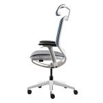 White Ergo Task Chair with Headrest Mesh Revolving Ergonomic Office Chair