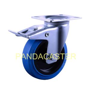 Wholesale 200Kg Industrial Cart Casters , Blue 5 Inch Swivel Caster Wheels With Dual Lock from china suppliers