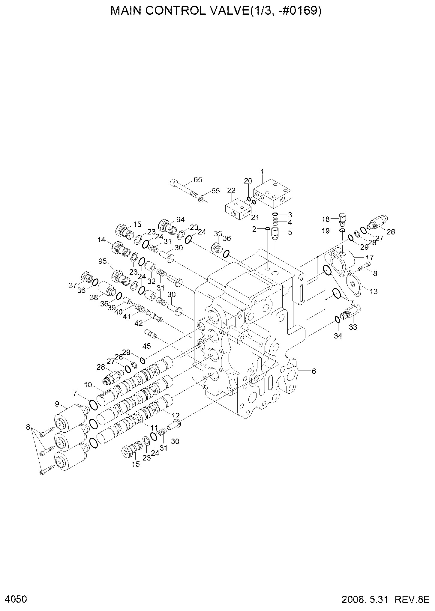 Crawler R360LC-7A Excavator Control Valve 31NA-10110 For Hyundai Control Main Valve