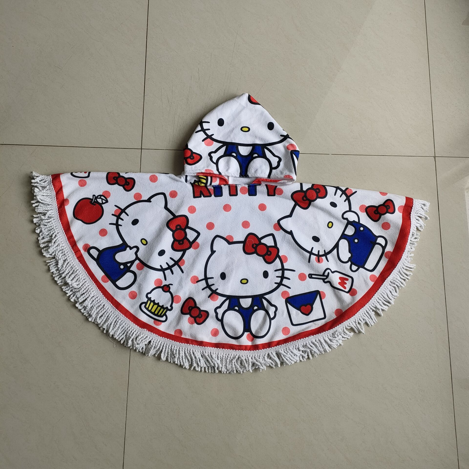 Newest Selling custom design microfiber print poncho beach towel kids poncho beach towel