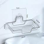 No Drilling Wall Mounted 304 Rustproof Stainless Steel Square Soap Dish Holder