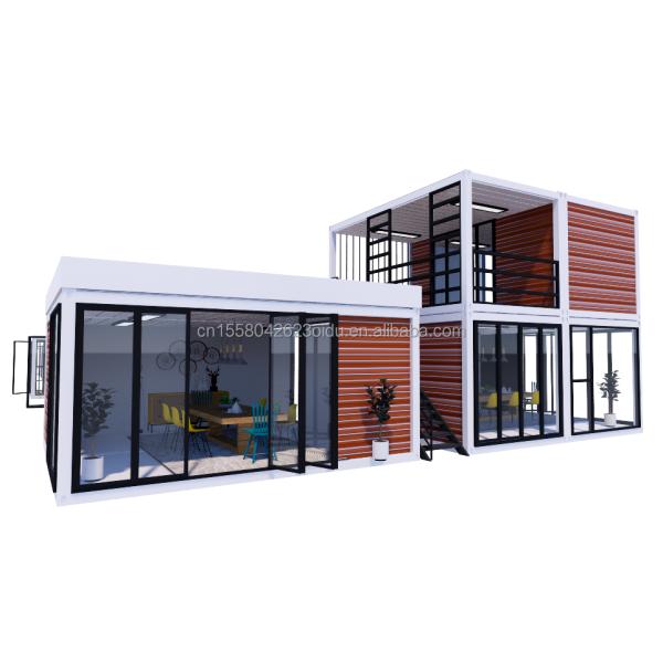 20ft Portable Kiosk Modified Prefab Modular Coffee Shop Shipping Container Bar tiny house 3 bedroom designed for Hotel