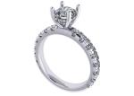 6x6mm 14k Solid Gold Jewellery , 24pcs 1.44ct Natural Diamond Engagement Ring