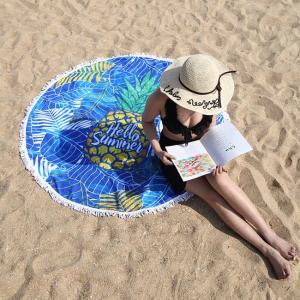 Wholesale Round Personalized Beach Towels Pineapple Microfiber Surf Towel For Women Men Kids from china suppliers