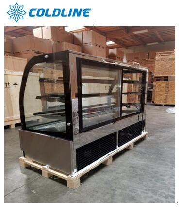 glass door bakery display case for bakery shop with ETL/CE