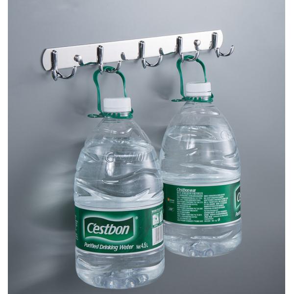 Mirror Chrome Silver Stainless Steel Hat And Coat Hooks Wall Mounted With 8 Hooks