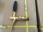 golden beer tap made of brass with stainless steel probe , for beer tower and
