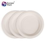 Hot sale biodegradable round starch plastic 6' bulk plastic plates for food