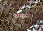 Brass / Copper Hand Woven Ring Mesh Drapes For Wall Decoration And Curtain