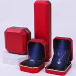 Red LED Velvet Jewelry Box for Customized Necklace Ring Packaging and Other
