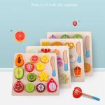 Education 9.25in Wooden Fruit And Veg Toys Magnetic Fruit Cutting