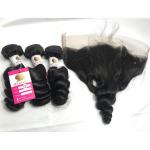 No Tangle Peruvian Human Hair Weave / Remy Hair Bundles Full Cuticle Aligned