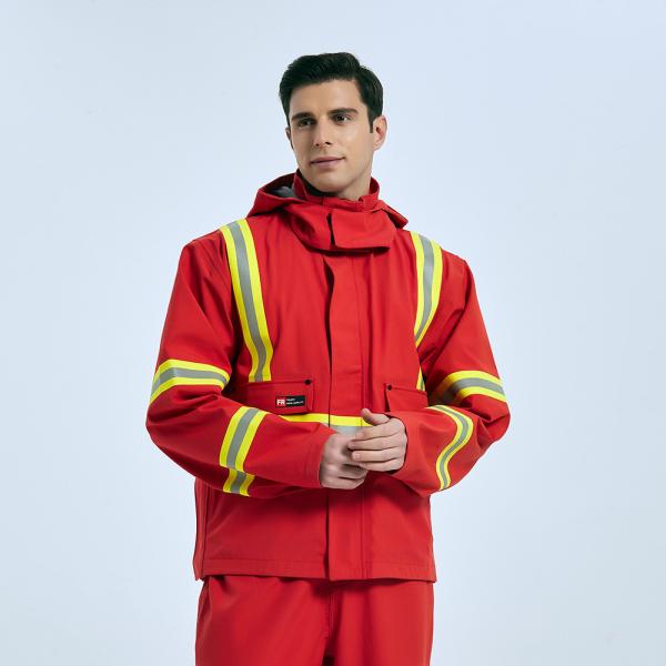 330gsm Concealed Front Zipper Fire Protection Clothing , EN11612 Flame Resistant
