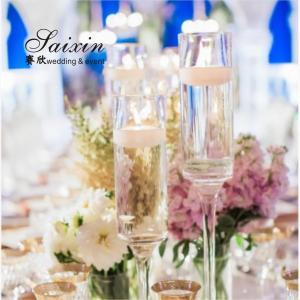 Wholesale ZT-007T Set long stemmed glass vase  floating candle glass holder for Wedding Decoration from china suppliers