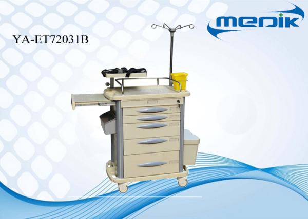 Nurse Medical Crash Cart , Multi-Purpose Resuscitation Trolley