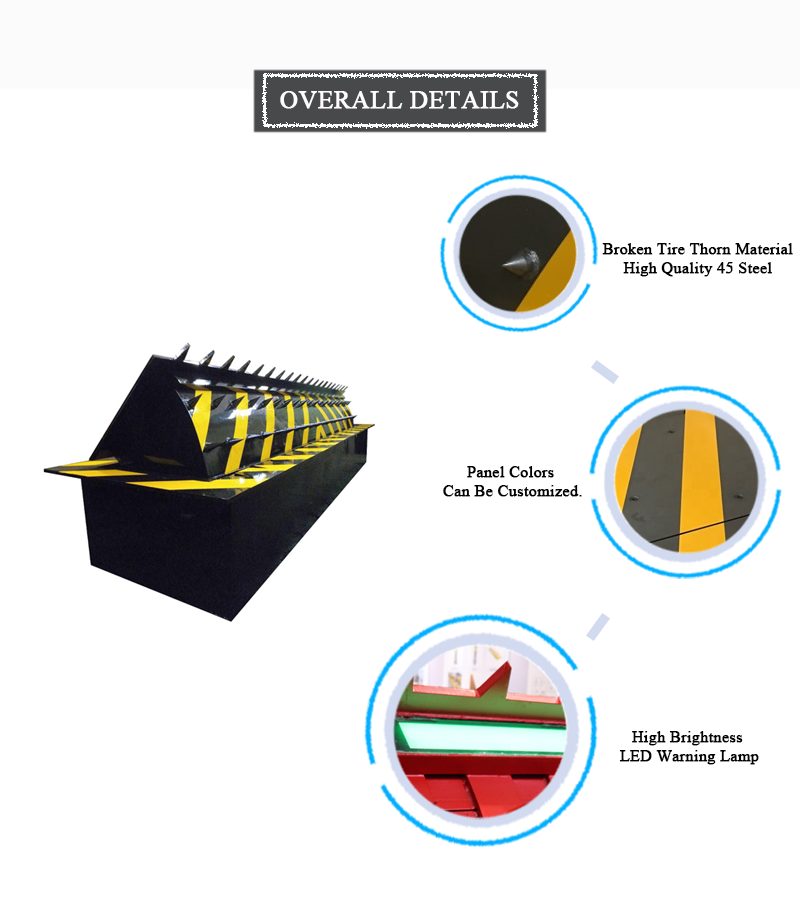 Parking Hydraulic Road Blocker Heavy Duty Electronic High Security One Way Spike Barrier