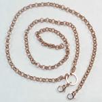 Fashion 316L Stainless Steel Glass Floating Locket Chain GLC001-Pearl Rolo Chain