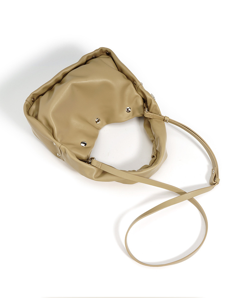 Fashion Must-Have Soft Leather Handbags with Pleated Design and Mini Shoulder Strap