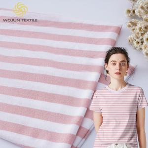 Wholesale Wear Resistant Cotton T Shirt Fabric Lightweight Striped Plain Texture 140g from china suppliers