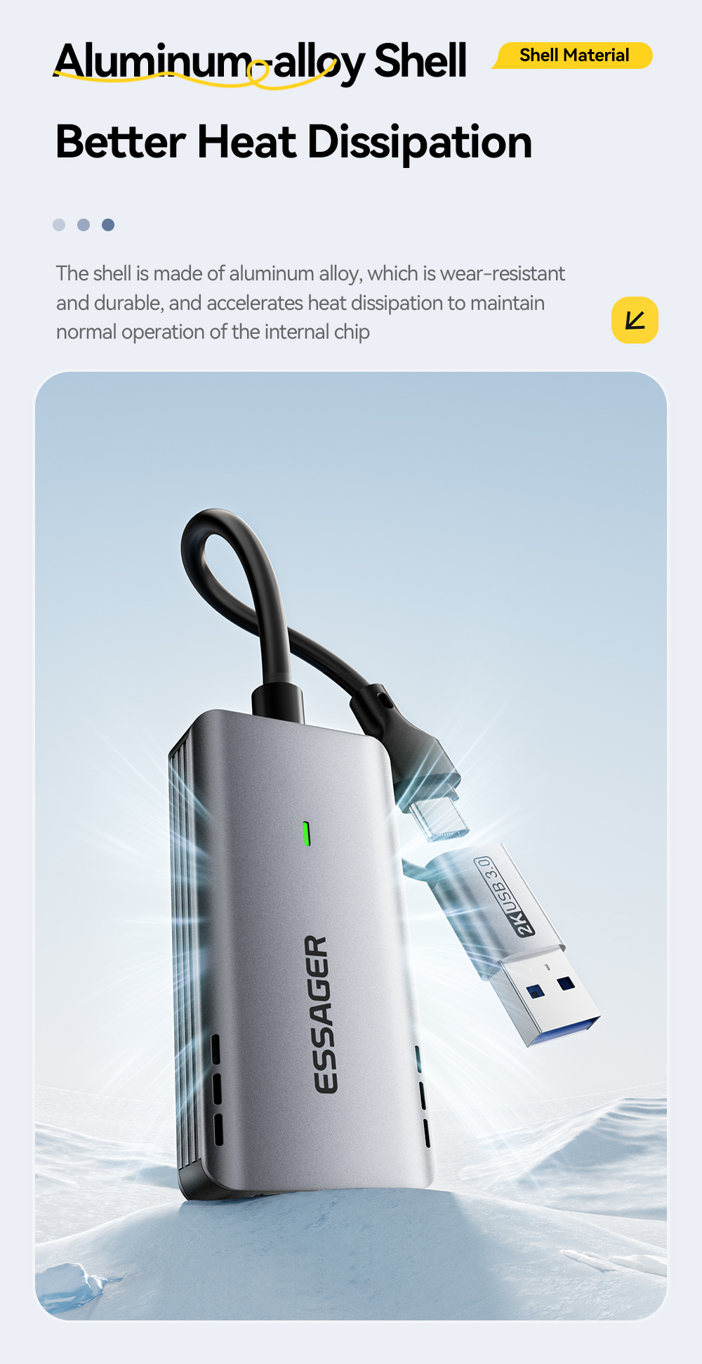 ESSAGER ES-CJK01 USB 3.0 Type C Hdmi 1080p 2K 4K Video Capture Card For PC TV Phone Laptop Camera Live Streaming Gaming