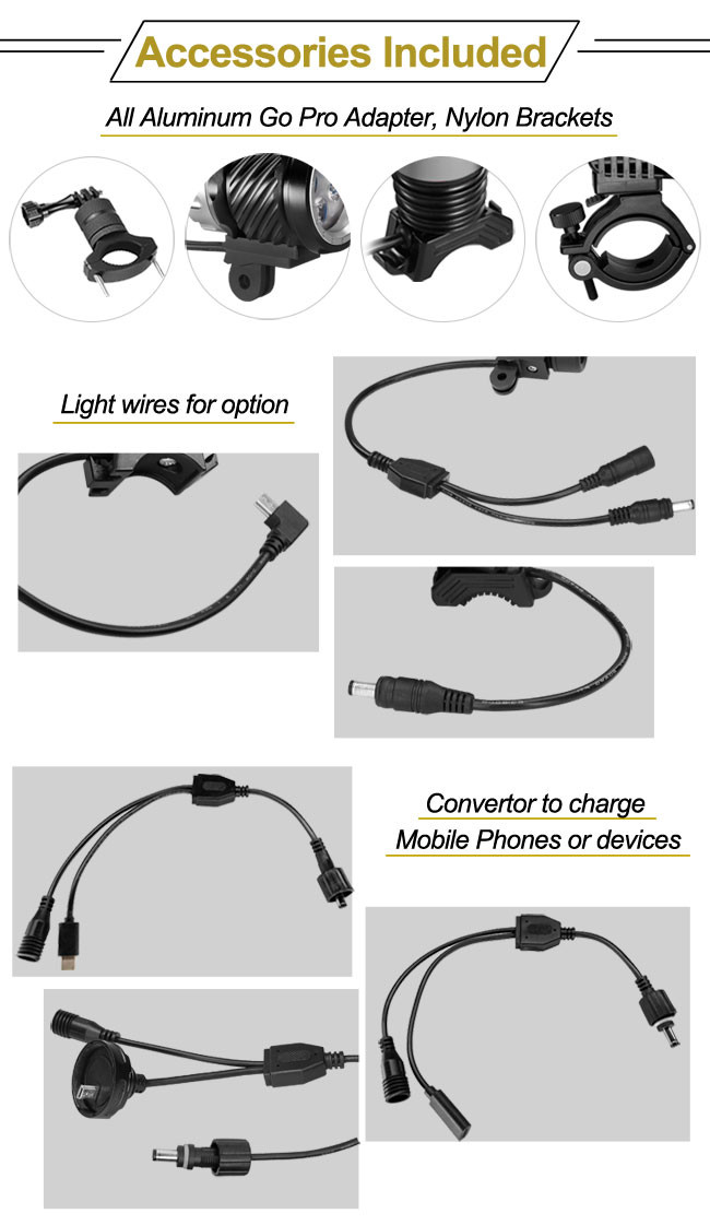 Durable and Water Resistant 2000 Lumens Bike Front Light Water Resistant