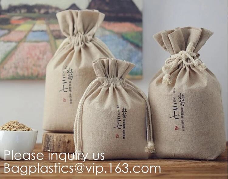 Wood color Double Drawstring Cotton Muslin Bags Favor Bags Jewelry Pouch Reusable Bags Tea Bags Souvenir Gift Bag pack