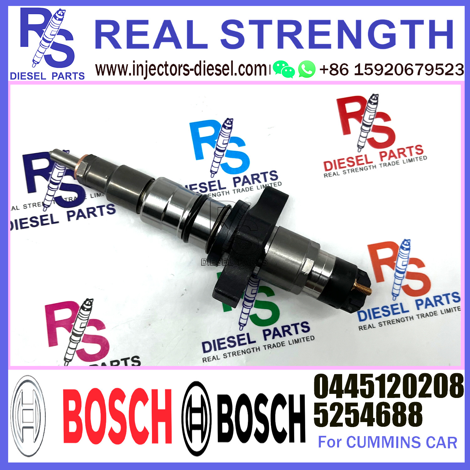 Genuine common rail injector 0445120103 0445120208 0445120032 5254688 Fuel Injector For CUMMINS 5.9L Diesel Engine