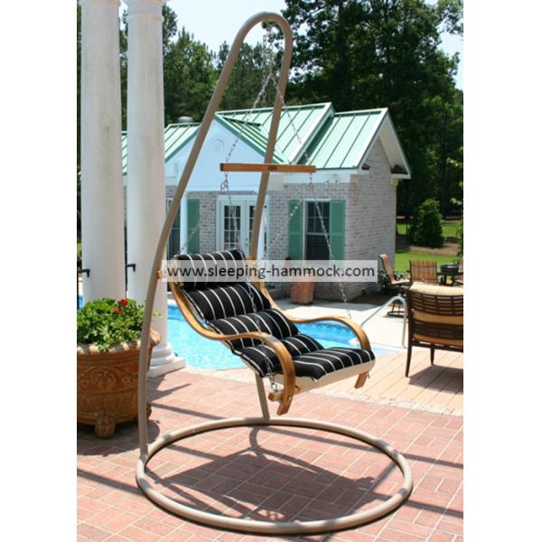 Small Indoor Single Swing Metal Hammock Chair Stand Taupe , Hanging Chair Stand