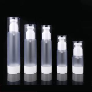 Wholesale Frosted Round Refillable Airless Cosmetic Bottle White Matte 15ml 30ml 50ml For Lotion from china suppliers