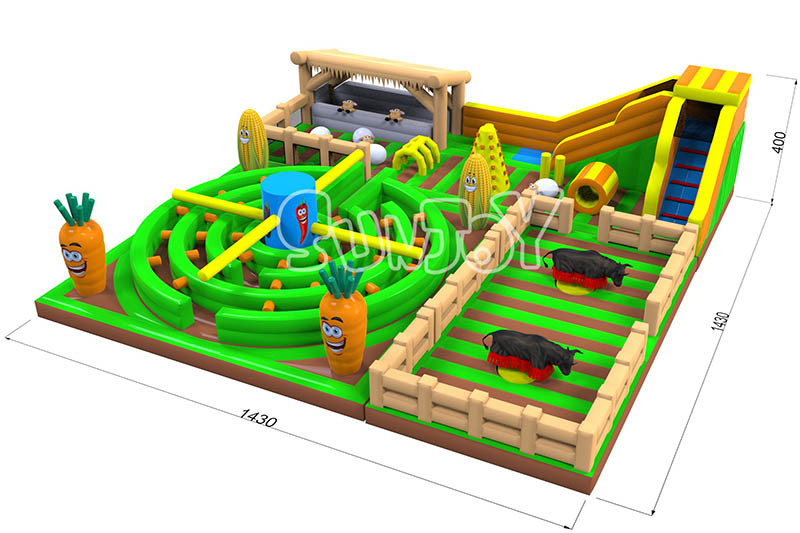 14.3*14.3*4m Inflatable Play Park Jumping Bounce Castle