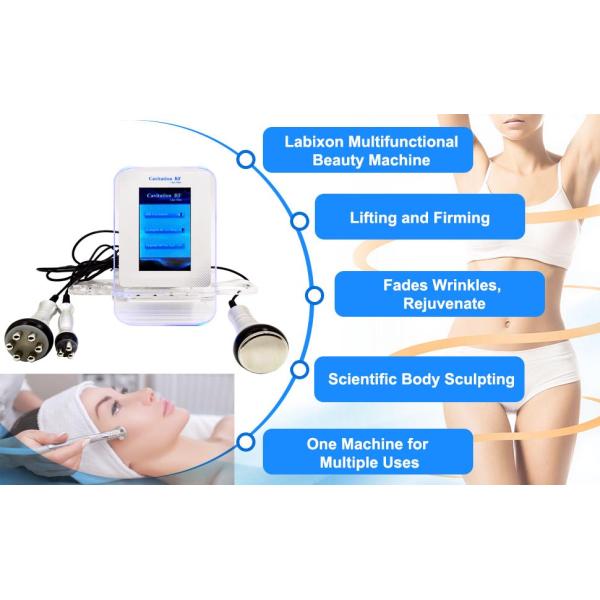 RF 3 In 1 Beautifying Cavitation Slimming Machine 40Khz Vacuum 120W