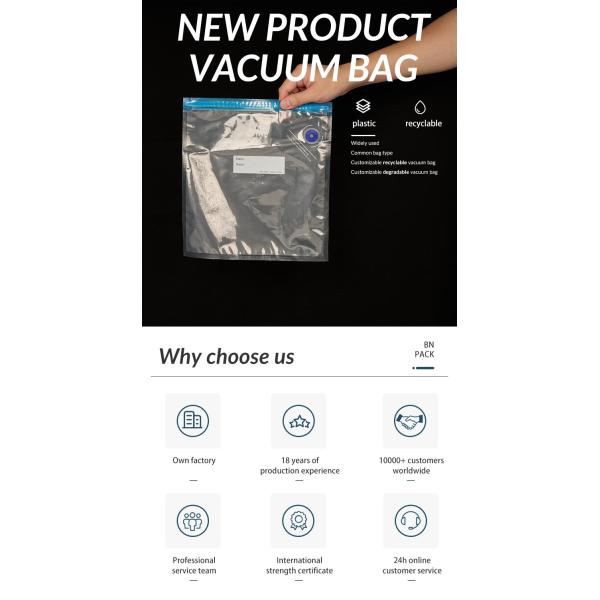 500g Rectangular Customized Vacuum Packaging Bag With Pump