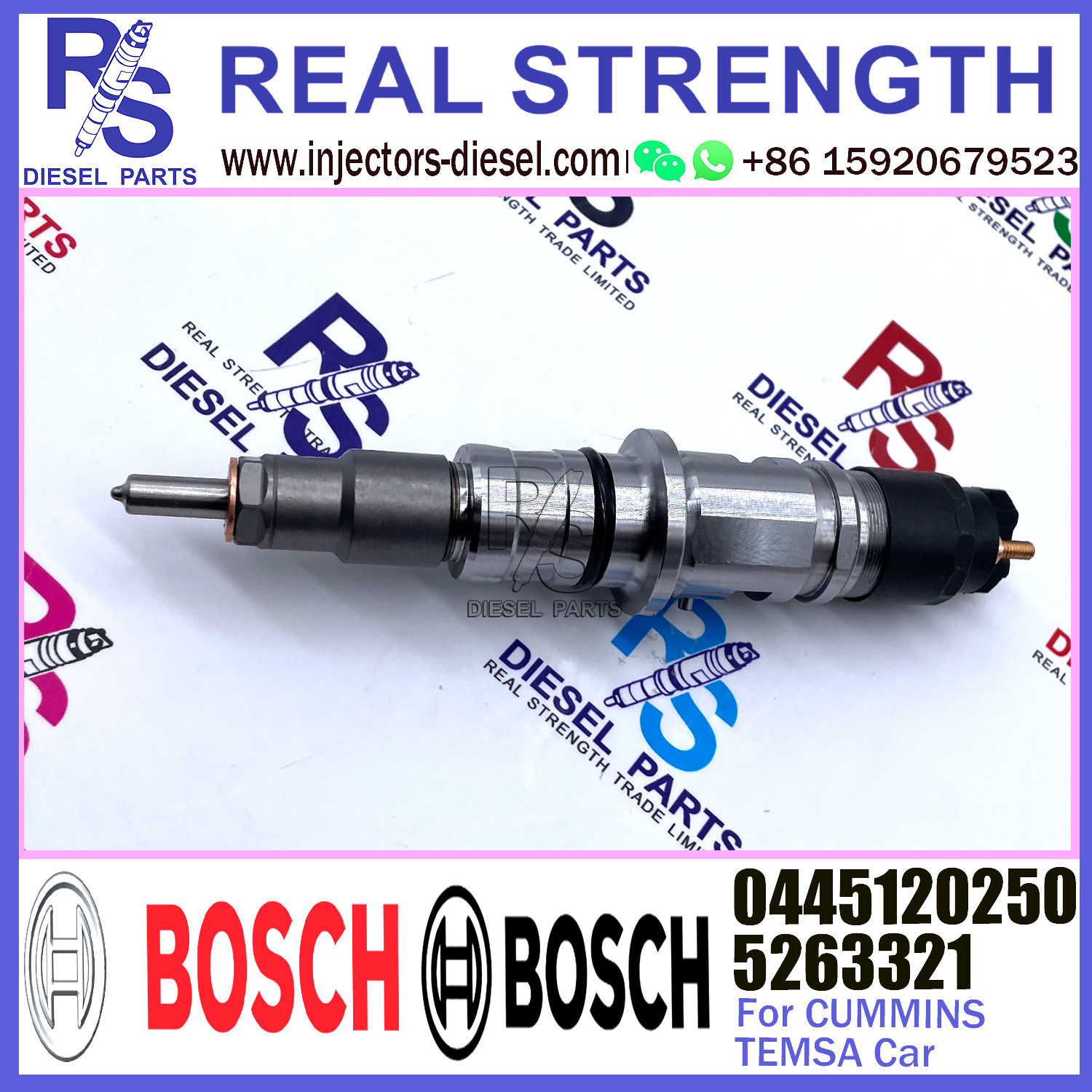 Genuine Common Injector 0445120060 0445120250 3977080 4983267 5263321 DAF 1703934 For CUMMINS TEMSA Engine