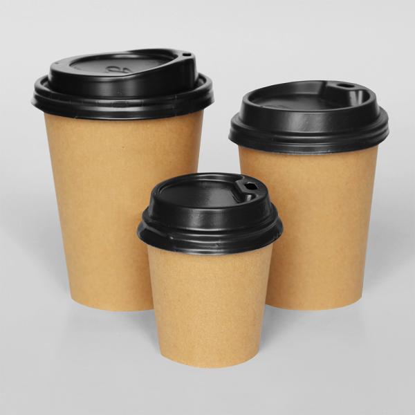 Disposable Kraft Hot Cups PLA Coated Single Wall Logo Custom Kraft Paper Soup