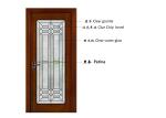 Horizontal Opening Bevel Art Glass Panels Flat Shape Custom Black Zine Privacy