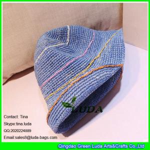 Wholesale LDMZ-007 navy blue ladies bucket hats foldable raffia straw visor cap from china suppliers
