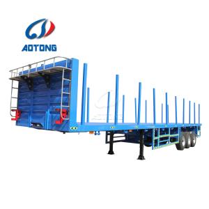 Wholesale 45ft Flat Platform Semi-Trailer Rim 9.00-22.5 3 Axles Shipping Container Carrier from china suppliers