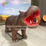 Realistic Animatronic Animals Simulated Hippo For Zoo Park Decoration