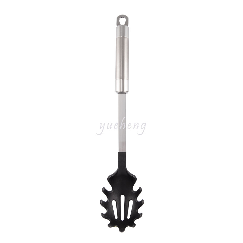 Kitchen tools utensils set with Nylon head Stainless steel handle fork ladle sollted turner Pasta Server
