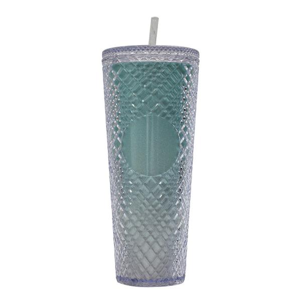 24Oz Studded Cup Tumbler With Lid And Straw Double Wall Insulated Matte